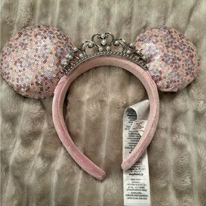 Sparkling Pink Sequin Minnie Mouse Ears Headband